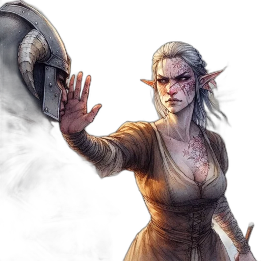 fantasy art, concept art, comic book art, female transparent PNG cut-out