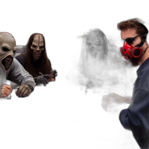 mask, concept art, comic book art, photorealistic transparent PNG cut-out