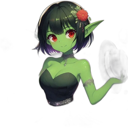 mask, flower, staff, creature transparent PNG cut-out