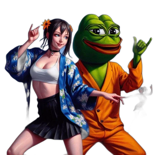 vaporwave, pixel art, anime, concept art transparent PNG cut-out