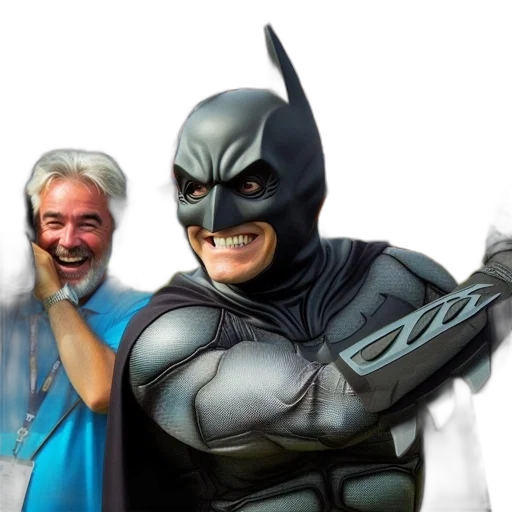 comic book art, man, batman, costume transparent PNG cut-out