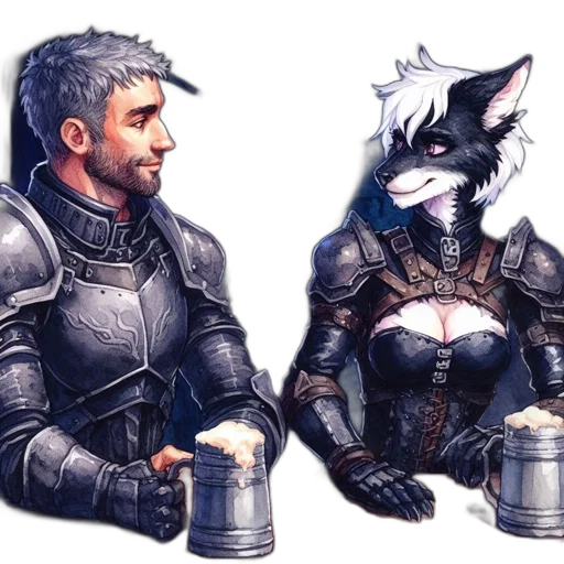 concept art, fantasy art, watercolor, pixel art transparent PNG cut-out
