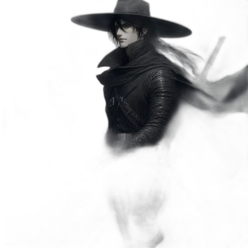 hat, jacket, mask, staff transparent PNG cut-out