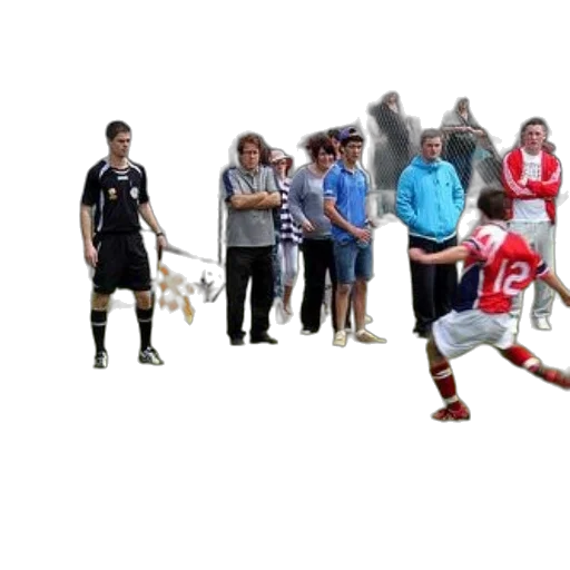 staff, soccer, player, red transparent PNG cut-out
