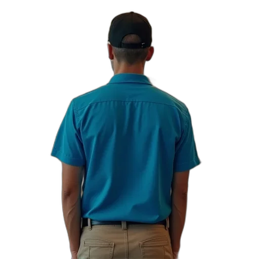 staff, jacket, blue, man transparent PNG cut-out