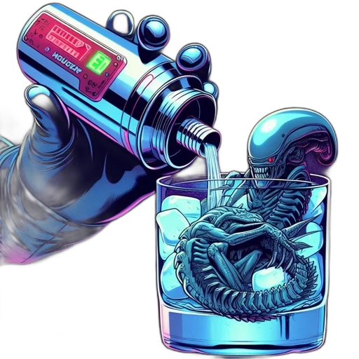 weapon, bottle, robot, concept art transparent PNG cut-out