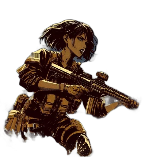 weapon, comic book art, concept art, cyberpunk transparent PNG cut-out