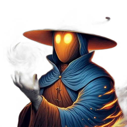 mask, staff, hat, dragon transparent PNG cut-out