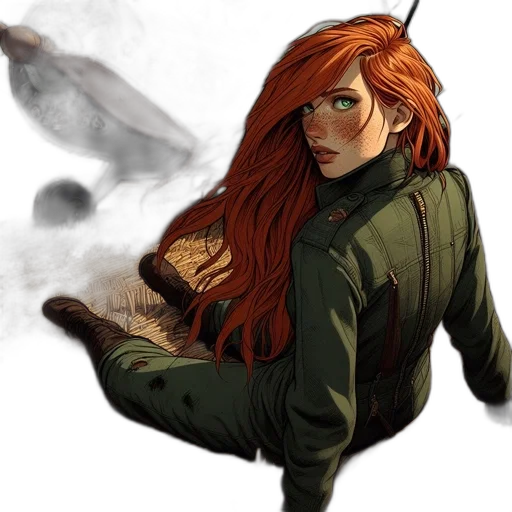 jacket, comic book art, concept art, fantasy art transparent PNG cut-out