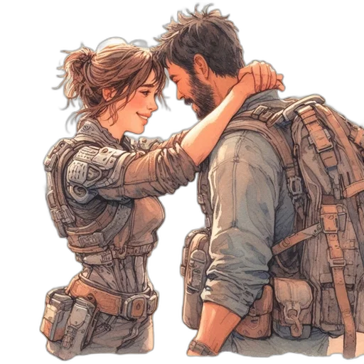jacket, weapon, concept art, watercolor transparent PNG cut-out
