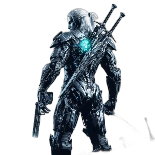 robot, weapon, concept art, cyberpunk transparent PNG cut-out