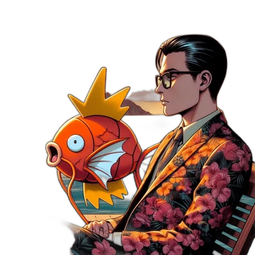 jacket, animal, staff, concept art transparent PNG cut-out
