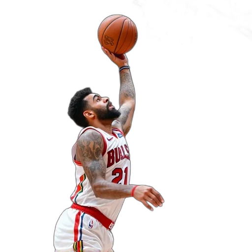 basketball, player, white, red transparent PNG cut-out