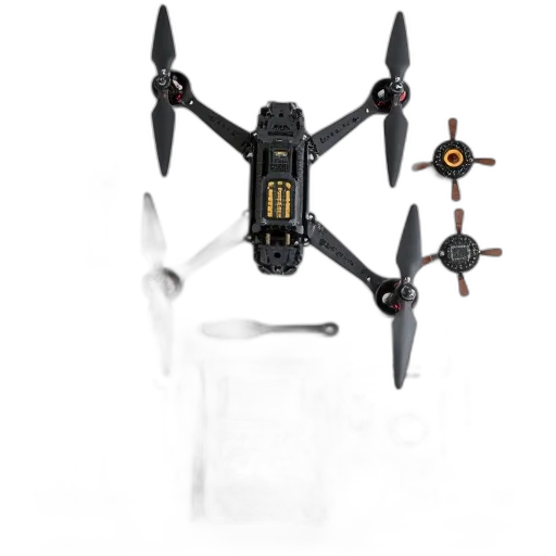 3d render, drone, assembly, kit transparent PNG cut-out