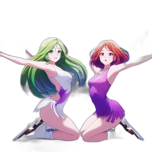 dress, anime, concept art, vaporwave transparent PNG cut-out
