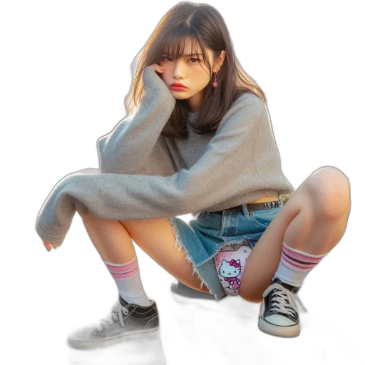 jacket, shoes, face, creature transparent PNG cut-out