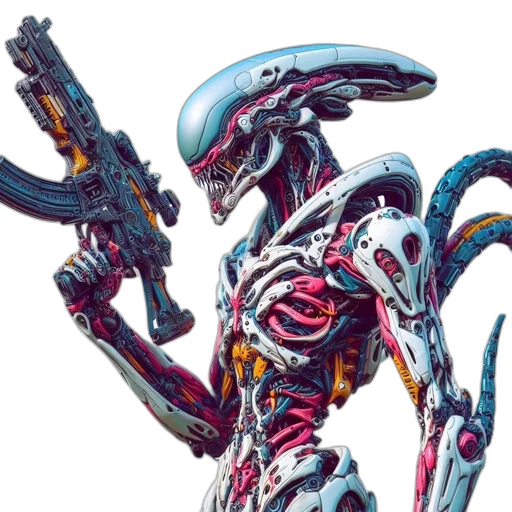 robot, creature, weapon, concept art transparent PNG cut-out