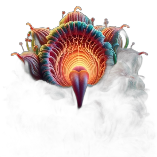 dragon, creature, flower, crown transparent PNG cut-out