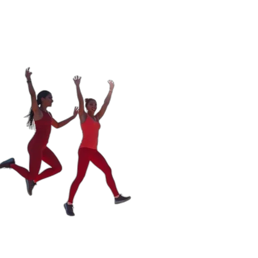 four, different, jumping, jumps transparent PNG cut-out