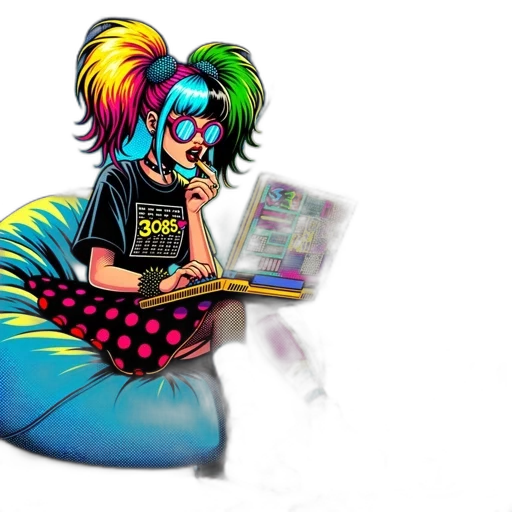 concept art, cyberpunk, fantasy art, cartoon transparent PNG cut-out