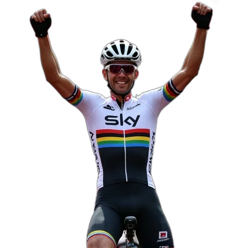 male, cyclist, celebrating, victory transparent PNG cut-out