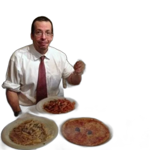 food, man, white, shirt transparent PNG cut-out