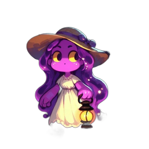 hat, staff, dress, creature transparent PNG cut-out