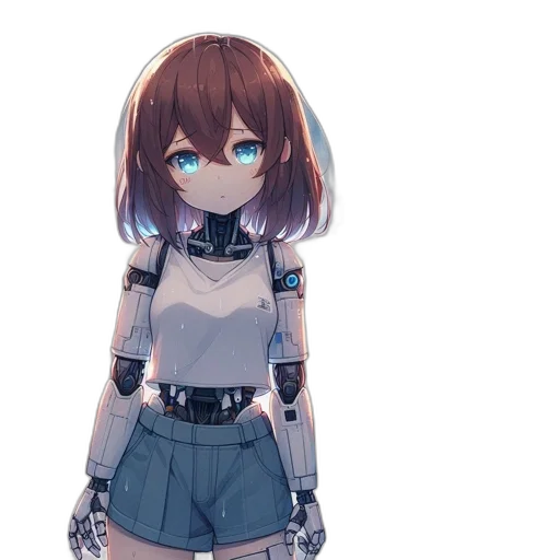 robot, dress, staff, weapon transparent PNG cut-out