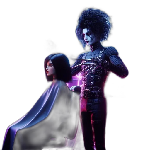 hair, robot, staff, concept art transparent PNG cut-out