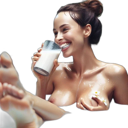 bottle, photorealistic, oil painting, woman transparent PNG cut-out