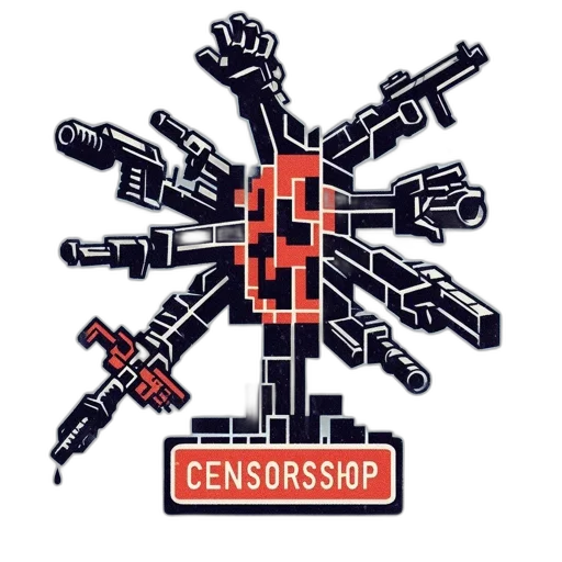 weapon, cyberpunk, pixel art, pixelated transparent PNG cut-out