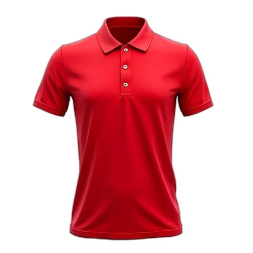 3d render, red, polo, shirt transparent PNG cut-out