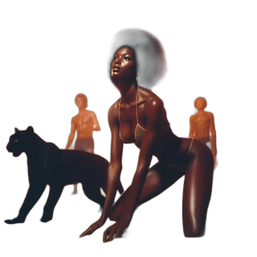 concept art, outer space, earth tones, woman transparent PNG cut-out