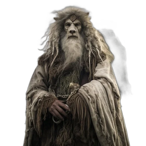 creature, staff, face, hair transparent PNG cut-out