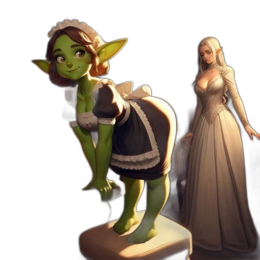 dress, staff, dragon, concept art transparent PNG cut-out