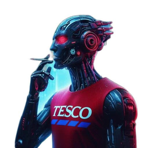 robot, mask, jacket, cyberpunk transparent PNG cut-out