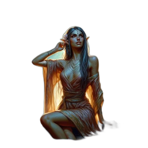 creature, staff, dress, face transparent PNG cut-out