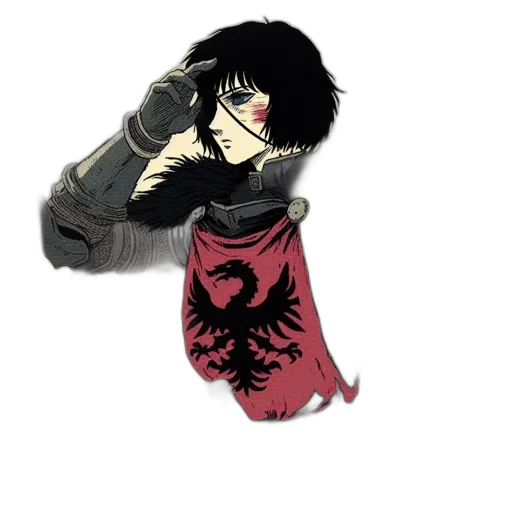 jacket, dragon, mask, weapon transparent PNG cut-out