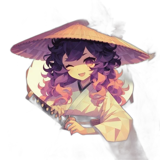 hat, staff, mask, umbrella transparent PNG cut-out
