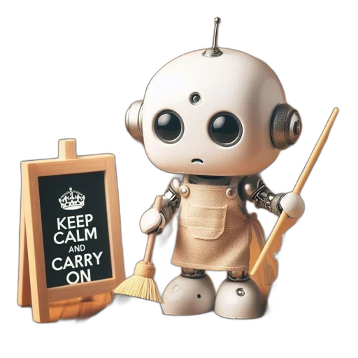 robot, 3d render, concept art, small transparent PNG cut-out