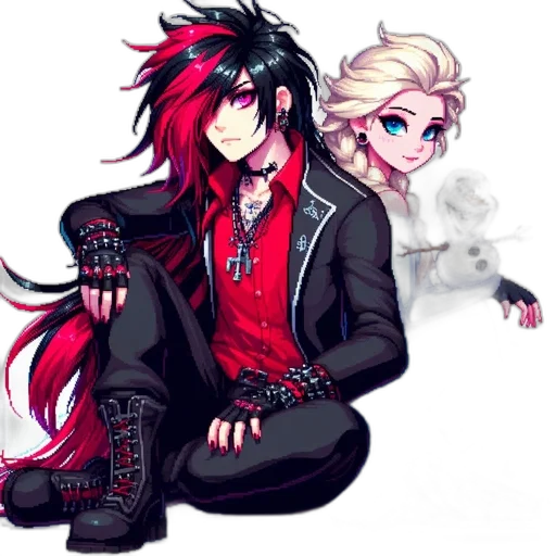 pixel art, anime, concept art, cartoon transparent PNG cut-out
