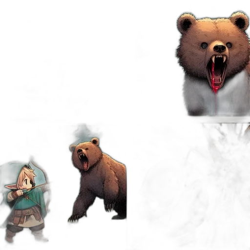 concept art, fantasy art, 3d render, pixel art transparent PNG cut-out