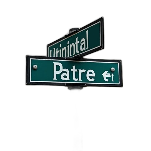 3d render, city street, street, sign transparent PNG cut-out