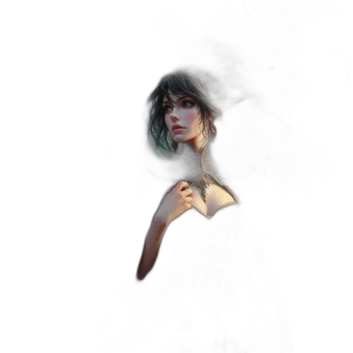 face, creature, staff, hair transparent PNG cut-out