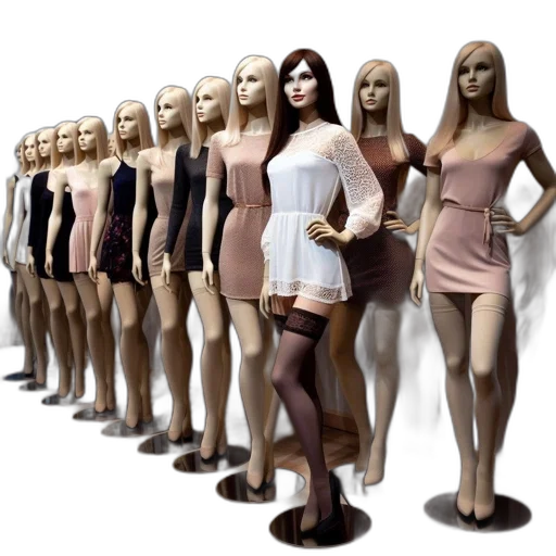dress, robot, 3d render, concept art transparent PNG cut-out