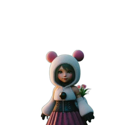 dress, creature, staff, mask transparent PNG cut-out
