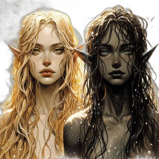 fantasy art, concept art, comic book art, photorealistic transparent PNG cut-out