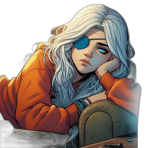 jacket, face, comic book art, concept art transparent PNG cut-out