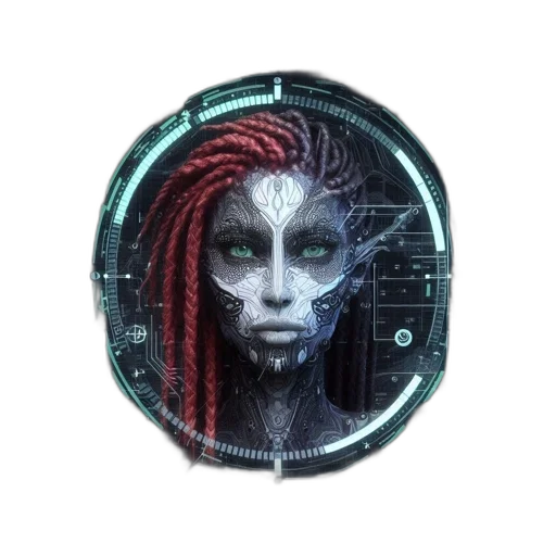 face, mask, hair, robot transparent PNG cut-out