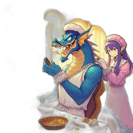 dragon, food, mask, staff transparent PNG cut-out